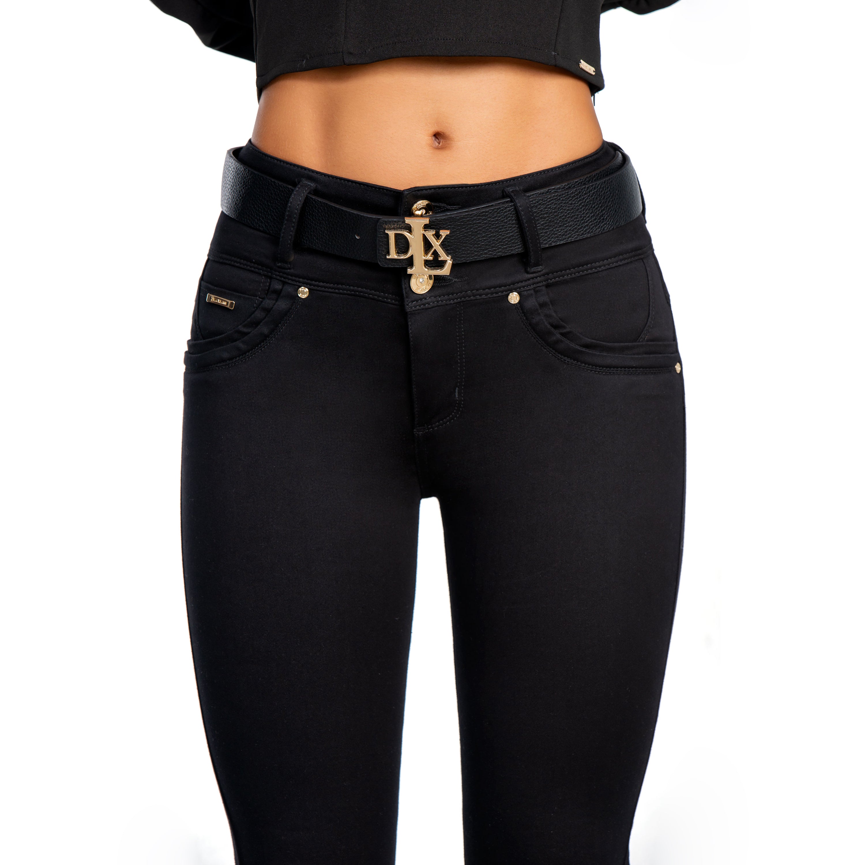 Jeans Negro Pitillo Tiro Alto con Push up  AB1767
