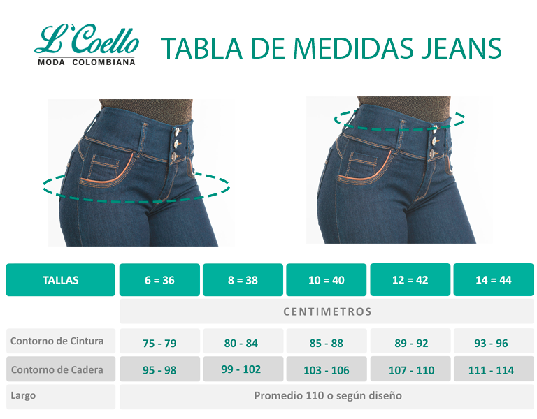 Jeans Colombiano Push Up Tiro Alto Levanta Cola 1093A