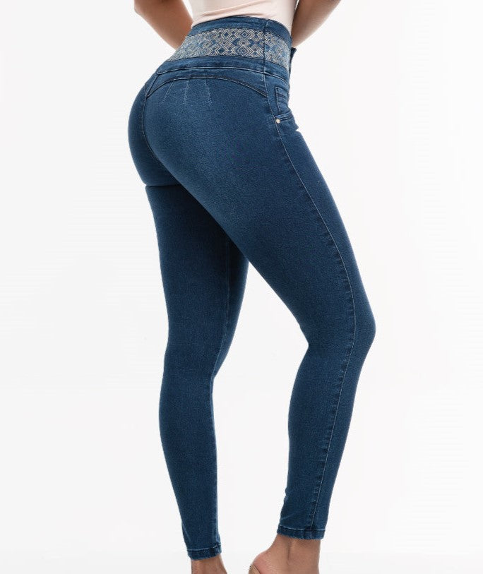 Jeans Colombiano Push Up Tiro Alto Levanta Cola 1063A