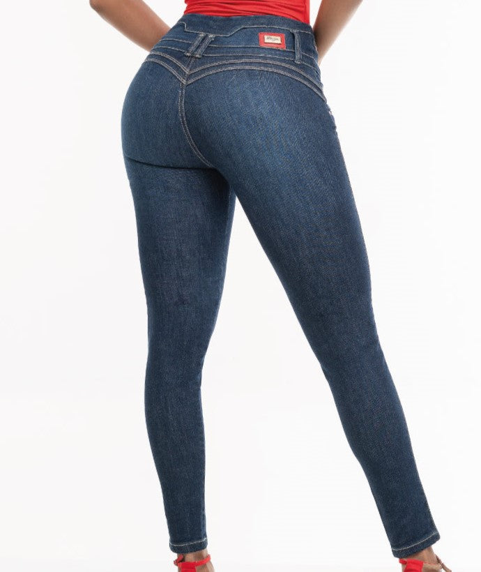 FASCINATE Jeans mujer tiro alto efecto push up