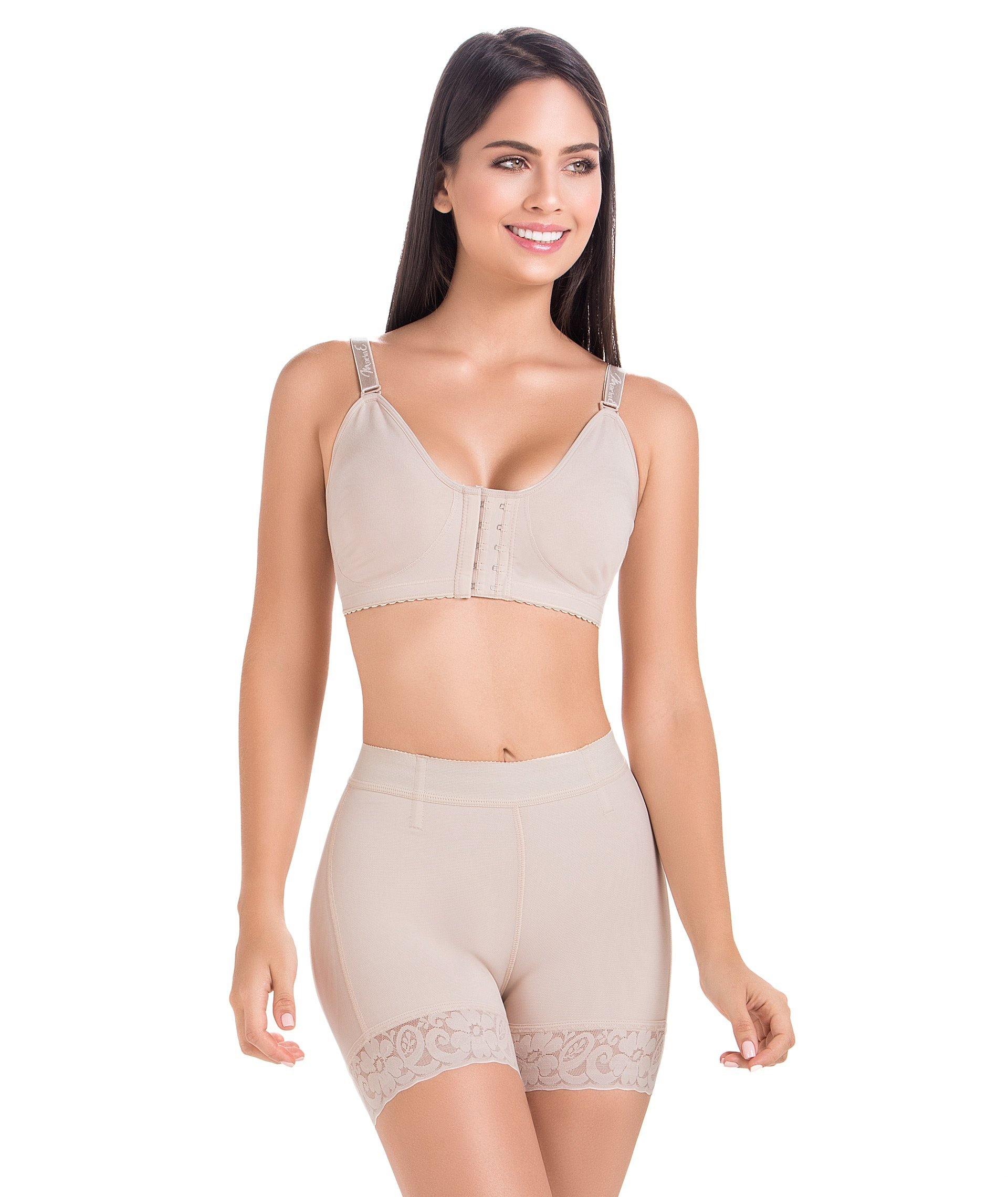 Calzón faja colombiano tipo short FU101 con alta compresión, levanta cola natural, control de abdomen y bandas antideslizantes