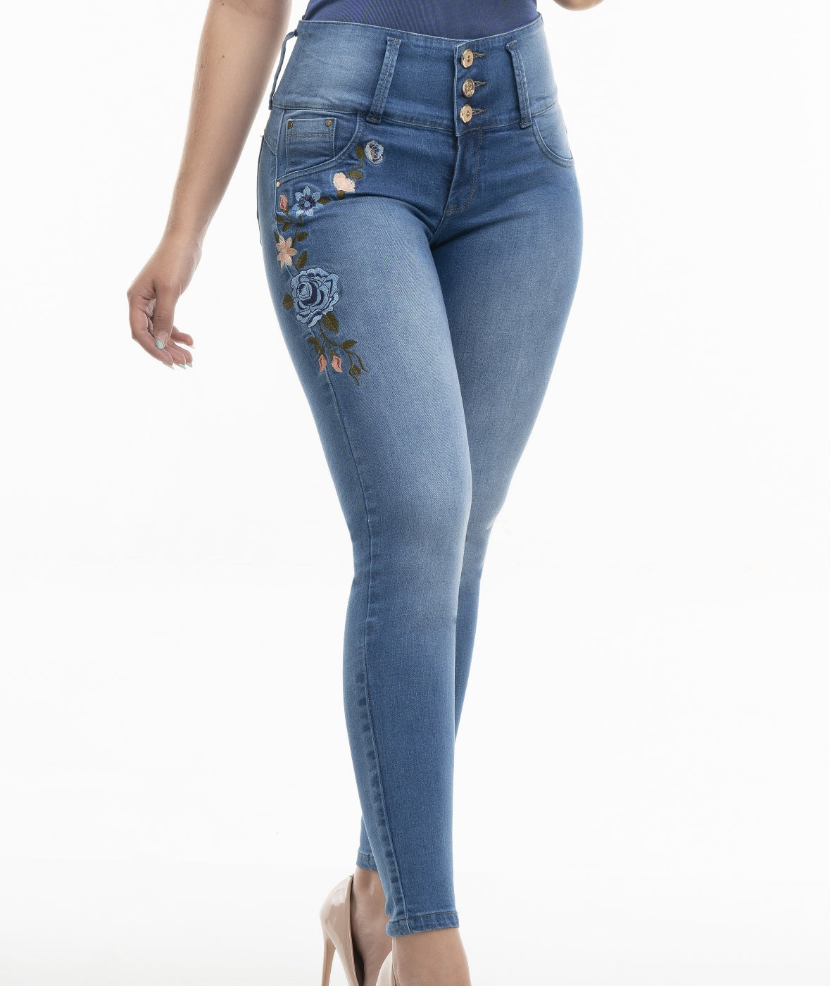 Jeans Colombiano Push Up Tiro Alto Levanta Cola 1112