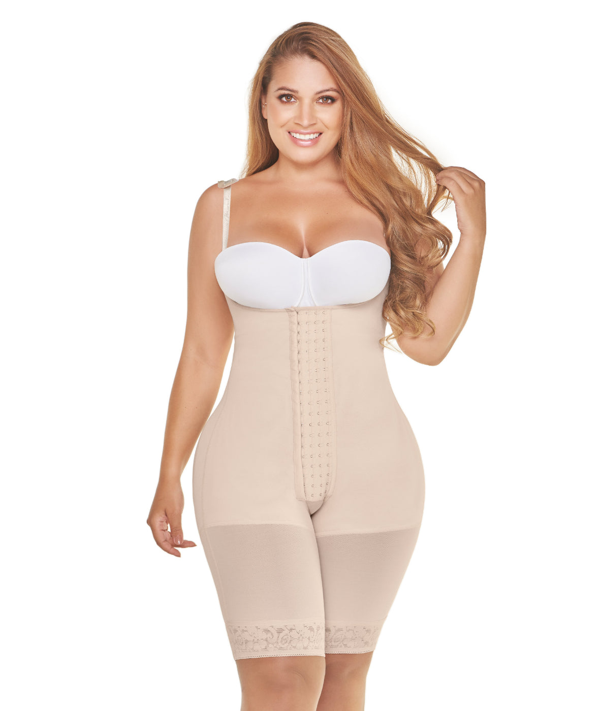 Faja Colombiana Semi Reloj de Arena 9277 de alta compresión, ideal para moldear cintura pequeña y caderas amplias en postoperatorio o uso diario.